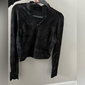 Lululemon Rulu Run Cropped Half-Zip Camo